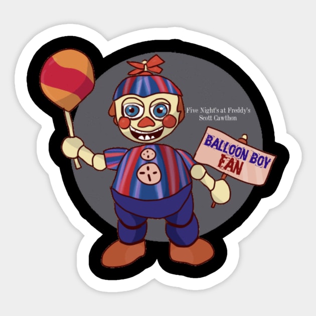 Five Night's at Freddy's Balloon Boy Fan T-Shirt Sticker by Ready4Freddy